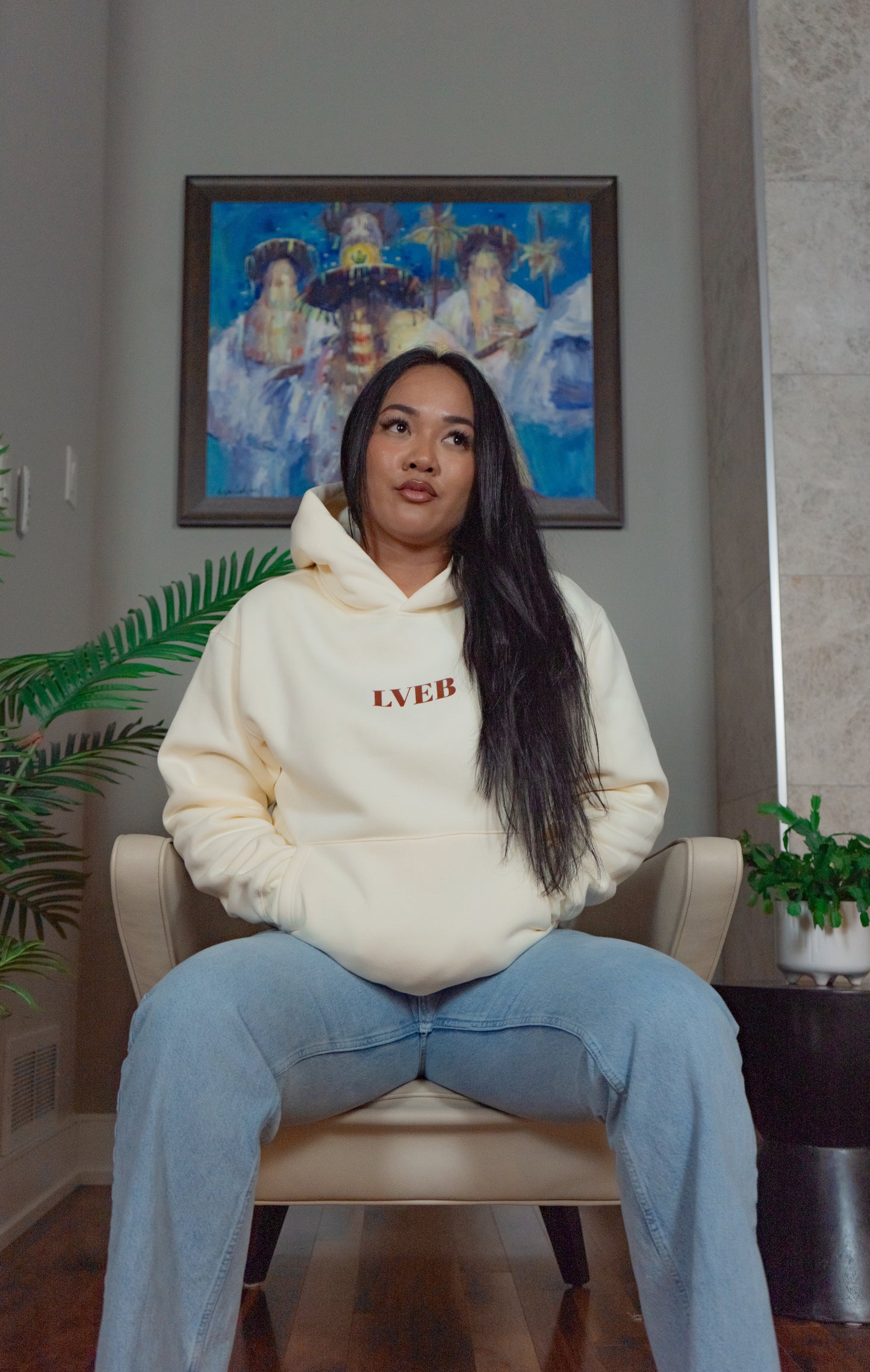 LVEB hoodie- cream